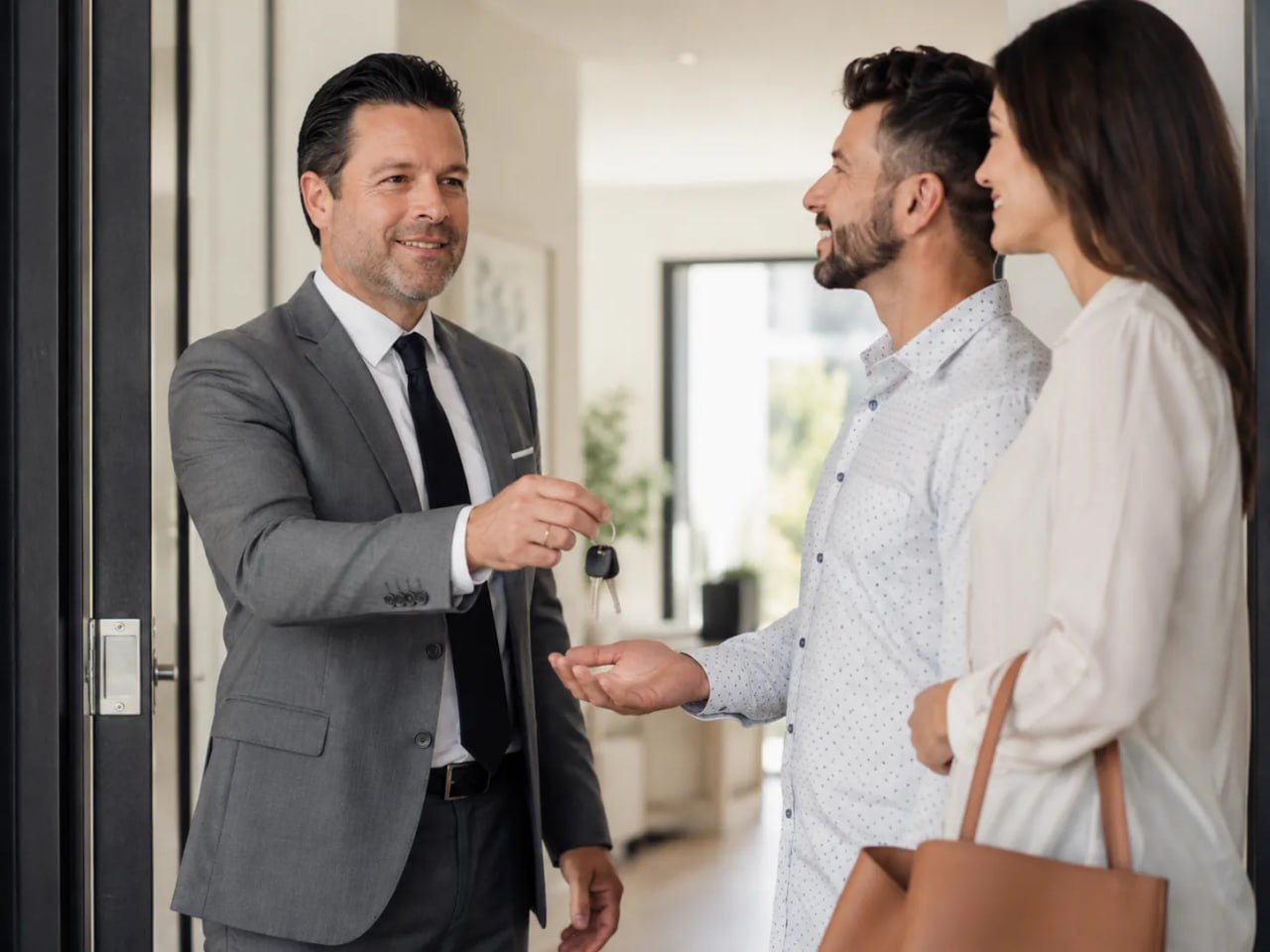 Residential real estate clients with agent